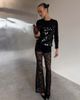 Never Fully Dressed Never Fully Dressed lace in built shorts flare pants in black - 1