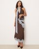 Never Fully Dressed Never Fully Dressed lace trim satin maxi skirt in chocolate - part of a set-Brown - 1