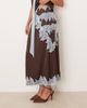 Never Fully Dressed Never Fully Dressed lace trim satin maxi skirt in chocolate - part of a set-Brown - 2