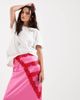 Never Fully Dressed Never Fully Dressed lace trim satin maxi skirt in pink and red - part of a set - 1