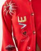 Never Fully Dressed Never Fully Dressed long sleeve button down knit embroidered cardigan in red - 4