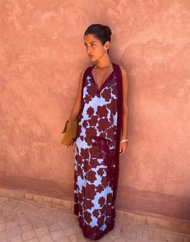 Never Fully Dressed Never Fully Dressed Maeva bias cut satin maxi skirt in poppy print - part of a set-Multi