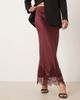 Never Fully Dressed Never Fully Dressed Maeva midaxi skirt in wine with lace trim-Red - 1