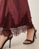 Never Fully Dressed Never Fully Dressed Maeva midaxi skirt in wine with lace trim-Red - 3