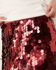 Never Fully Dressed Never Fully Dressed Maeva mini skirt in large sequin in burgundy with lace trim-Red - 4