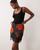 Never Fully Dressed Never Fully Dressed Maeva satin mini skirt with lace trim hem in black poppy print-Multi - 1