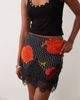 Never Fully Dressed Never Fully Dressed Maeva satin mini skirt with lace trim hem in black poppy print-Multi - 3