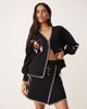 Never Fully Dressed Never Fully Dressed night garden embroidered mini skirt in black - part of a set - 1