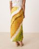 Never Fully Dressed Never Fully Dressed Petite Dorris satin gold fleck maxi skirt in green print-Multi - 4
