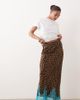 Never Fully Dressed Never Fully Dressed Petite Maeva satin bias maxi skirt with lace detail in leopard print-Multi - 1