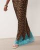 Never Fully Dressed Never Fully Dressed Petite Maeva satin bias maxi skirt with lace detail in leopard print-Multi - 4