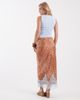 Never Fully Dressed Never Fully Dressed Petite Maeva satin maxi skirt with lace-trim hem in brown fawn print - 2