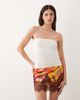 Never Fully Dressed Never Fully Dressed Rio mini skirt with lace trim in papaya print-Multi - 1