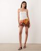 Never Fully Dressed Never Fully Dressed Rio mini skirt with lace trim in papaya print-Multi - 2