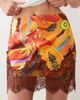 Never Fully Dressed Never Fully Dressed Rio mini skirt with lace trim in papaya print-Multi - 3
