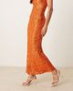 Never Fully Dressed Never Fully Dressed sequin maxi skirt in rust - part of a set-Orange - 3