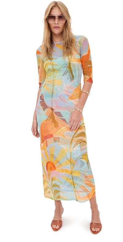 Never Fully Dressed - Sky Sydney Mesh Midi Dress Blue
