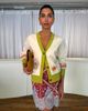 Never Fully Dressed Never Fully Dressed V-neck button down embroidered knit cardigan in cream and green-Multi - 1
