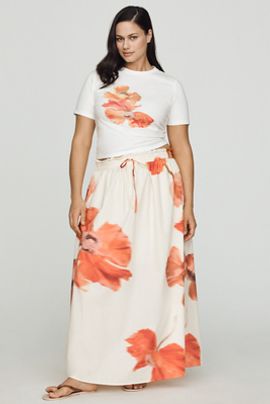 Never Fully Dressed Plus Cotton Floral Maxi Skirt