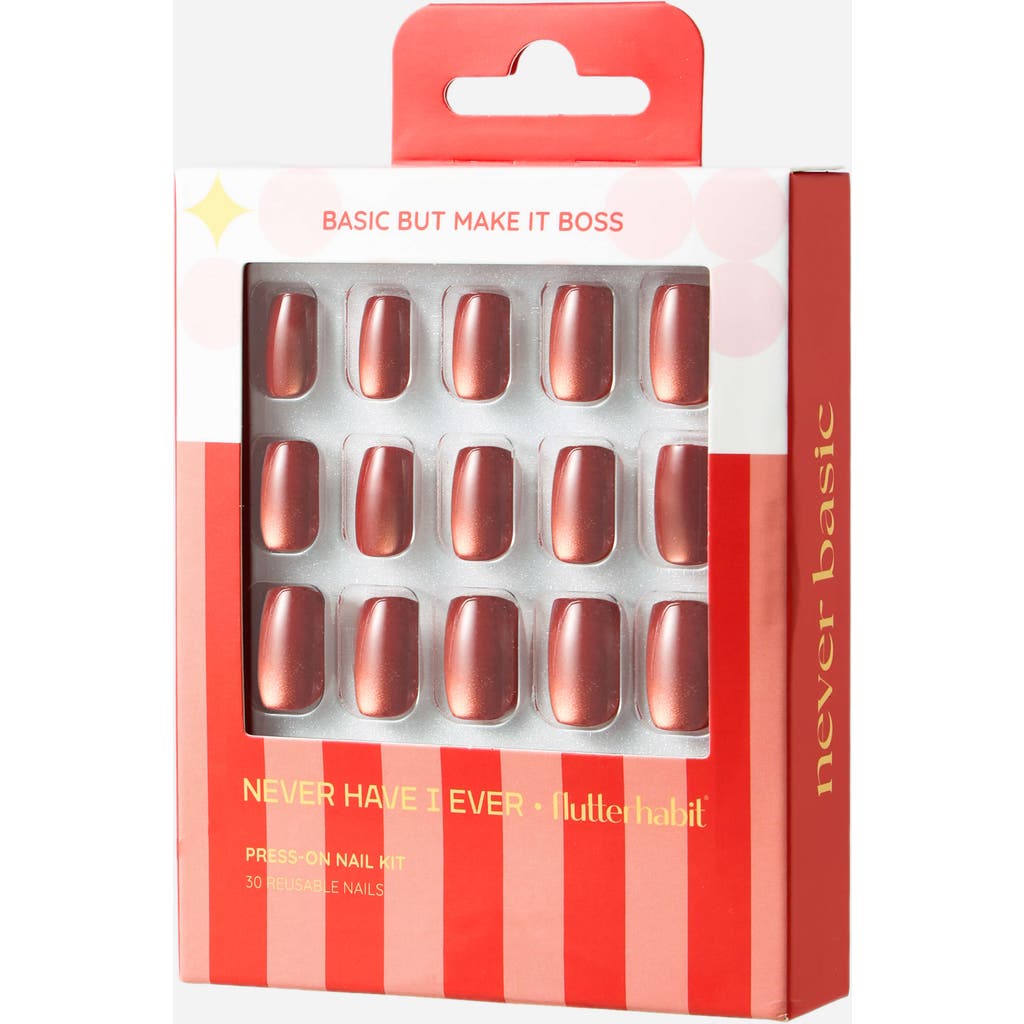 Never Have I Ever Never Have I Ever Basic But Make It Boss Square Press on Nails