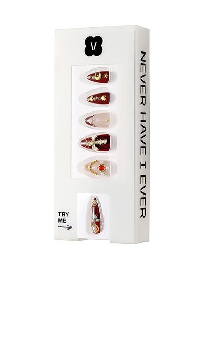 Never Have I Ever Never Have I Ever Burgundy Cherub Press-On Nails