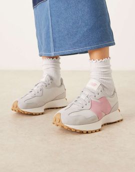 New Balance New Balance 327 sneakers in gray and pink with gumsole