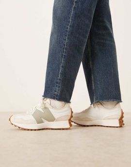 New Balance New Balance 327 sneakers in white and beige with light green detail
