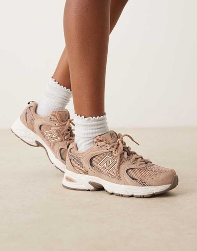 New Balance New Balance 530 sneakers in light brown and leopard print-Neutral