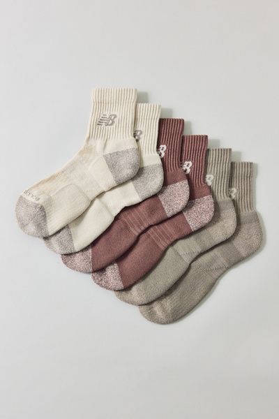 New Balance New Balance Active Quarter Socks 3-Pack in Linen/Earth Shadow/Arid, Men's at Urban Outfitters