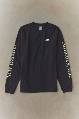 New Balance New Balance Athletics Long Sleeve Tee in Black, Men's at Urban Outfitters