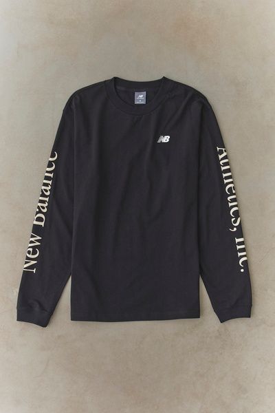 New Balance New Balance Athletics Long Sleeve Tee in Black, Men's at Urban Outfitters