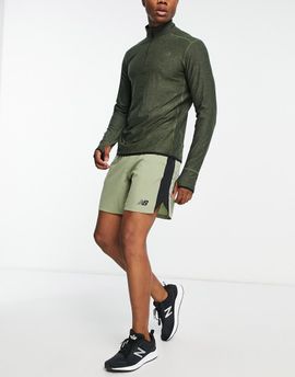 New Balance New Balance Tenacity 7 inch shorts in olive-Green