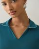 New Balance New Balance Tournament Cropped Short Sleeve Polo Top in Dark Green, Women's at Urban Outfitters - 2