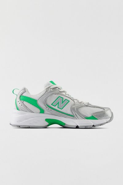 New Balance New Balance Unisex Vintage-Style 530 Sneakers in Silver Metallic/Green App, Women's at Urban Outfitters