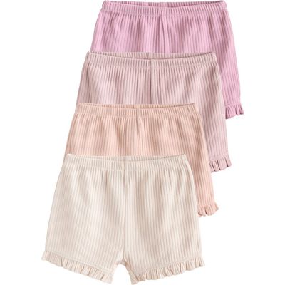 NEXT NEXT 4-Pack Stretch Cotton Frill Hem Shorts