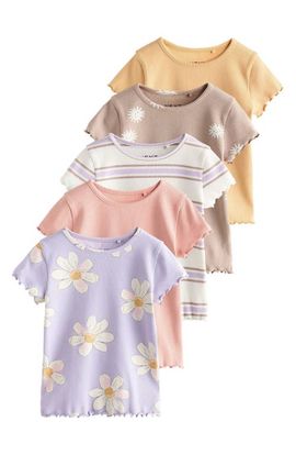 NEXT NEXT Assorted 5-Pack Rib Stretch Cotton T-Shirts