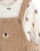 NEXT NEXT Bear Long Sleeve Bodysuit & Corduroy Overalls Set - 4