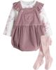 NEXT NEXT Corduroy Long Sleeve Bodysuit, Romper & Socks Set - 1