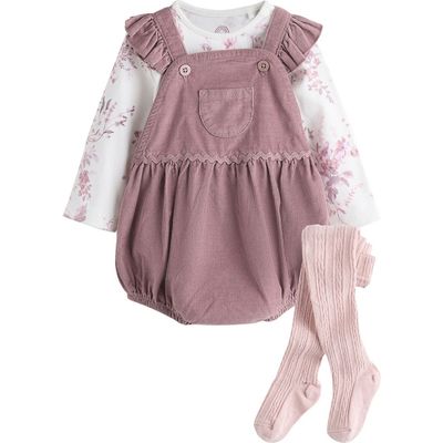 NEXT NEXT Corduroy Long Sleeve Bodysuit, Romper & Socks Set