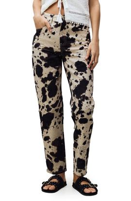 NEXT NEXT Cow Print Straight Leg Jeans