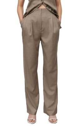 NEXT NEXT Cross Hatch Pleated Straight Leg Pants