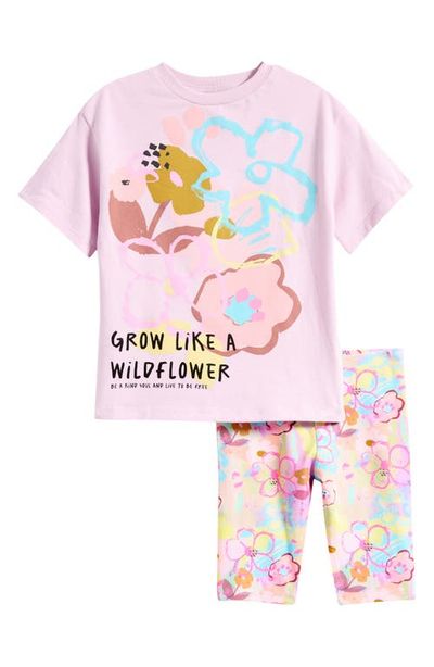 NEXT NEXT Floral Graphic T-Shirt & Floral Bike Shorts Set