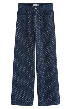 NEXT NEXT Hot Fix Diamante High Waist Straight Leg Jeans