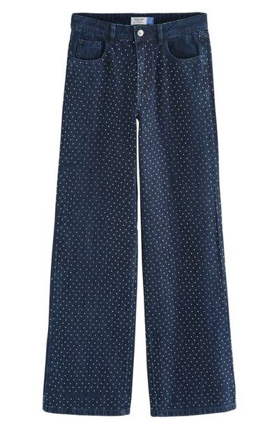 NEXT NEXT Hot Fix Diamante High Waist Straight Leg Jeans