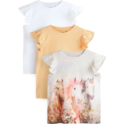 NEXT NEXT Kids' 3-Pack Assorted Flutter Sleeve T-Shirts