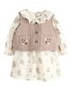 NEXT NEXT Kids' 3-Piece Floral Dress, Gingham Gilet & Tights Set - 5