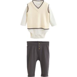 NEXT NEXT Kids' 3-Piece Sweater Vest, Bodysuit & Leggings Set