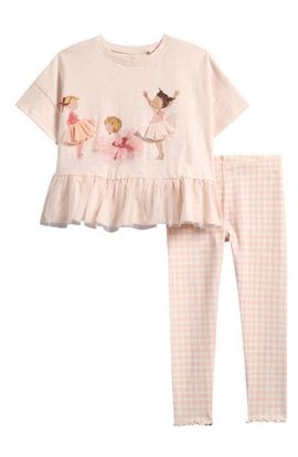 NEXT NEXT Kids' Ballerina Peplum Top & Leggings Set