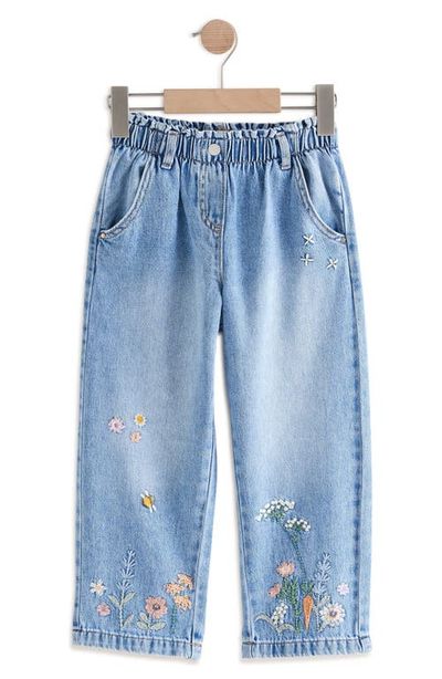 NEXT NEXT Kids' Bee Embroidered Wide Leg Jeans