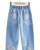 NEXT NEXT Kids' Bee Embroidered Wide Leg Jeans - 5